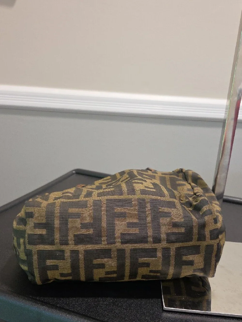 Fendi FF Jacquard Mini Tote in Brown and Black- COA